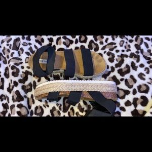 Black high top trendy Sandals